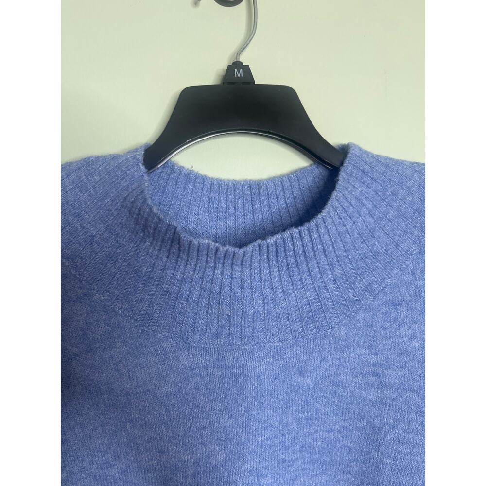 Mudpie Blue Mock Neck Wool Blend Sweater One Size - Picture 2 of 5